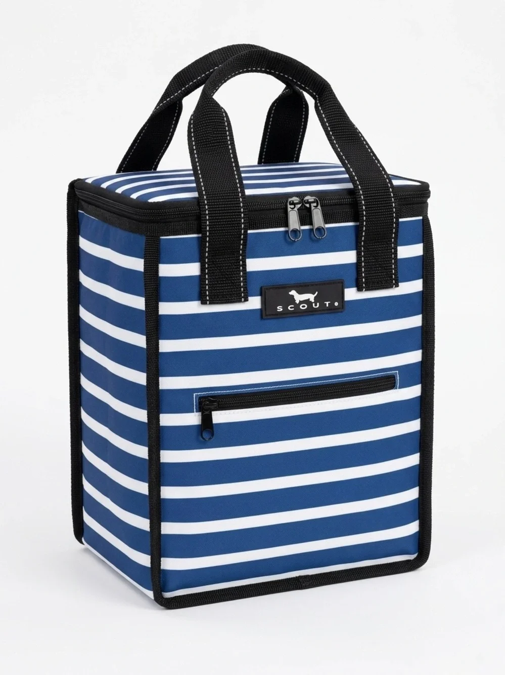 SCOUT Blue & White Striped Insulated Lunch Box Cooler Bag - Medium Size